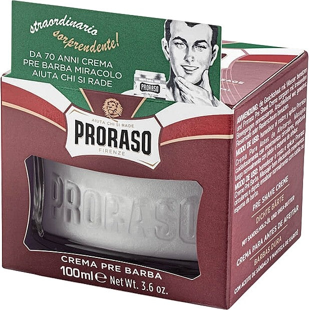 كريم ما قبل الحلاقة (Pre-shave Cream) من العلامة التجارية الإيطالية الشهيرة بروراسو (Proraso).
