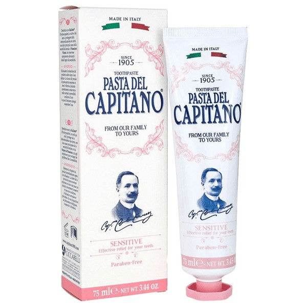 معجون الأسنان الإيطالي Pasta del Capitano 1905 المخصص للأسنان الحساسة (Sensitive Teeth).