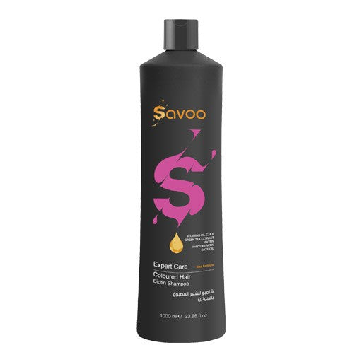 شامبو للشعر المصبوغ من ماركة Savoo، بخلاصة بيوتين B5، زيت التمر وفيتامين E،C،