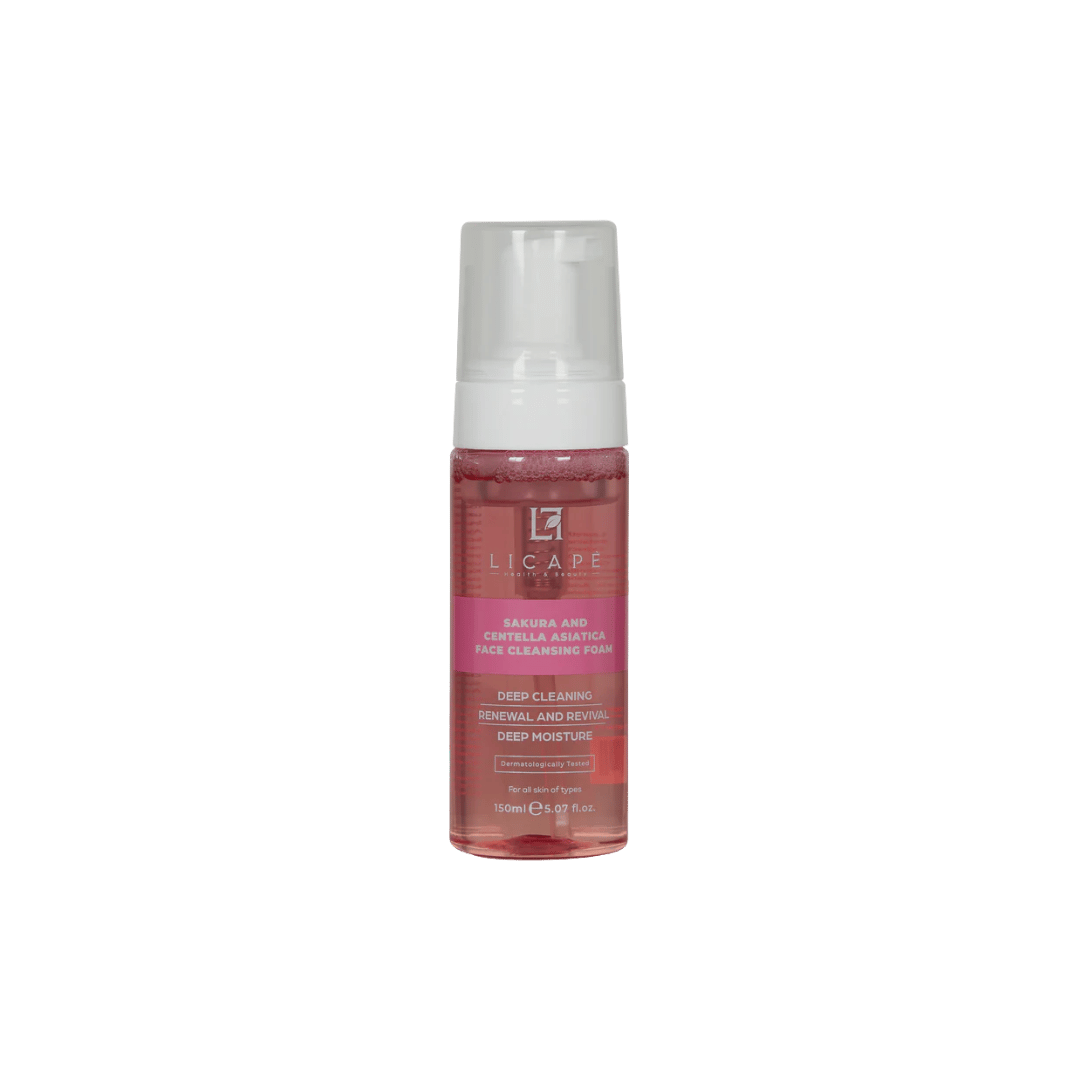 Licape Sakura And Centella Asitica Face Cleansing Fom - 150ml | ليكابي غسول رغوي لتنظيف الوجه بالسينتيلا و الساكورا- 150مل