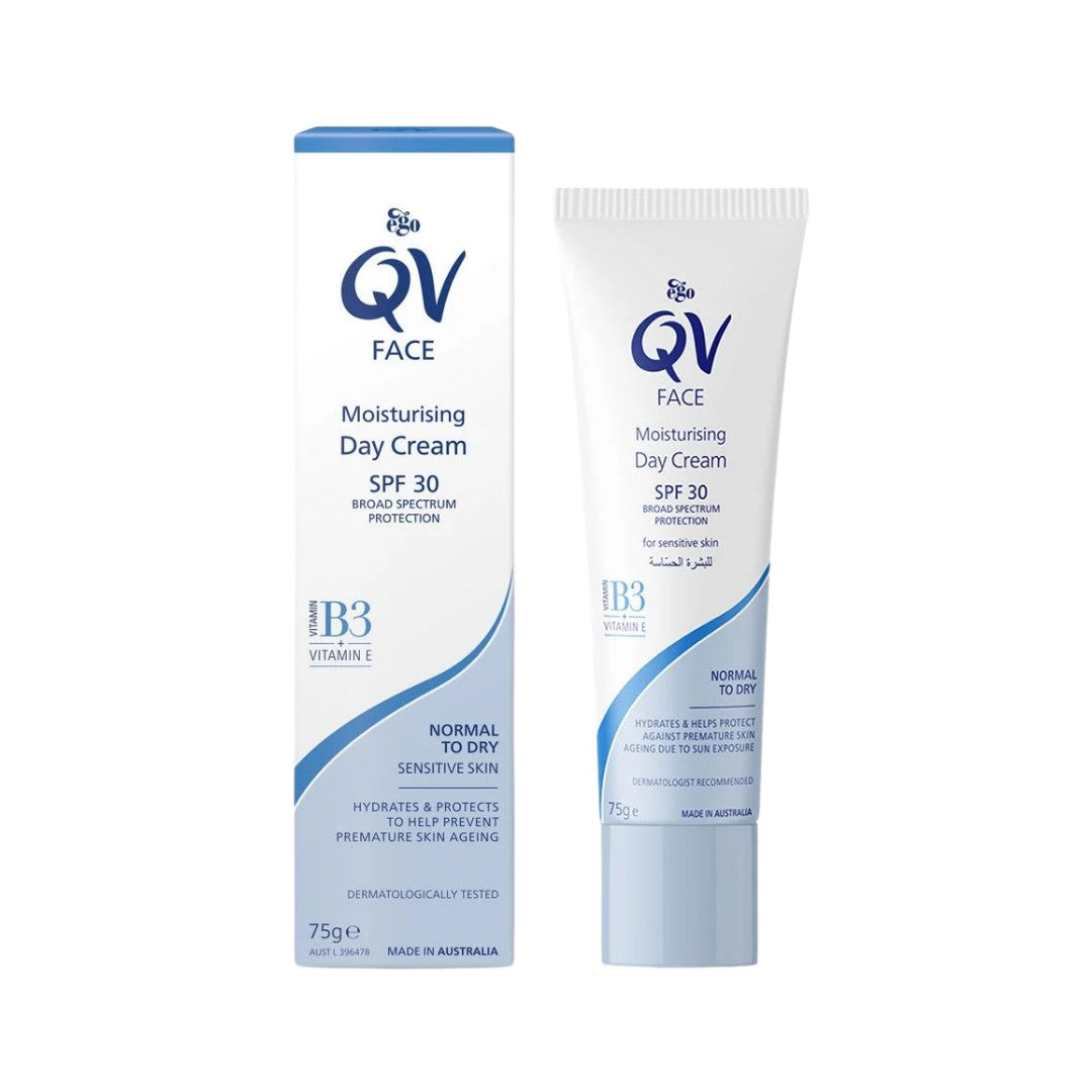 QV Moisturizing Face Cream SPF 30 - 75g | كيو في كريم مرطب مع حماية من اشعة الشمس spf30 - 75 غرام