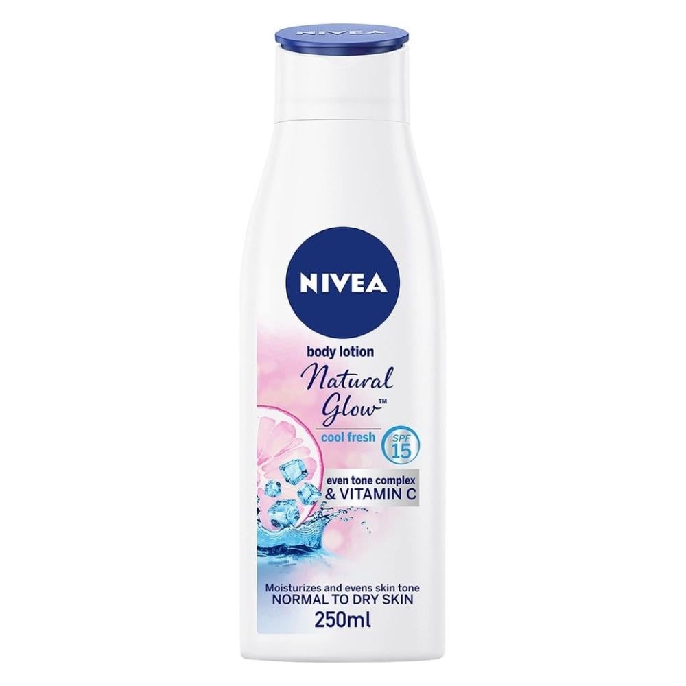 لوشن الجسم نيفيا إشراقة طبيعية (NIVEA Natural Glow) بنسخة الانتعاش البارد (Cool Fresh)،