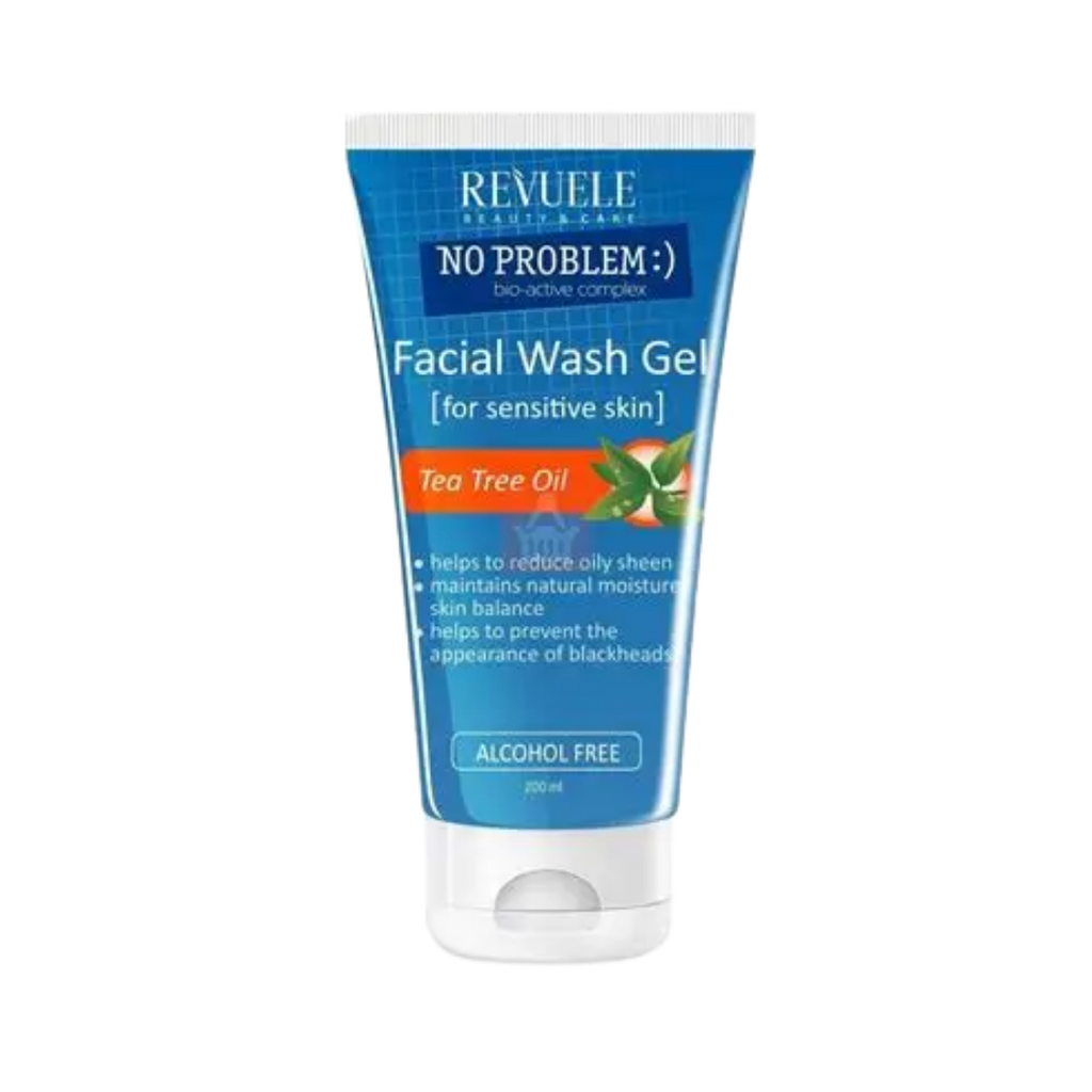 Revuele No Problem Tea Tree Face Wash Gel For Sensitive Skin - 200ml | ريفيول غسول بالشاي الأخضر - 200 مل