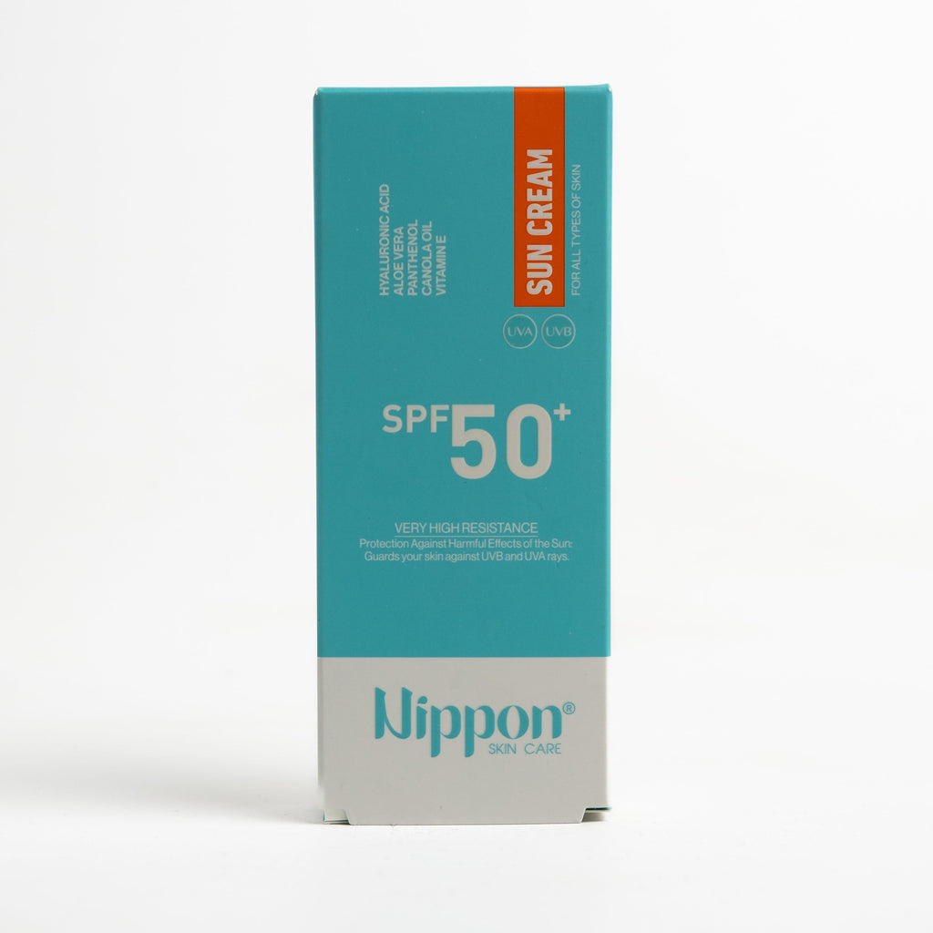 Nippon Sun Cream Spf50+ Hyaluronic Acid Aloe Vera - 50ml | نيبون كريم واقي شمسي spf50+ بالهيالورونيك اسيد و الالوفيرا - 50 مل