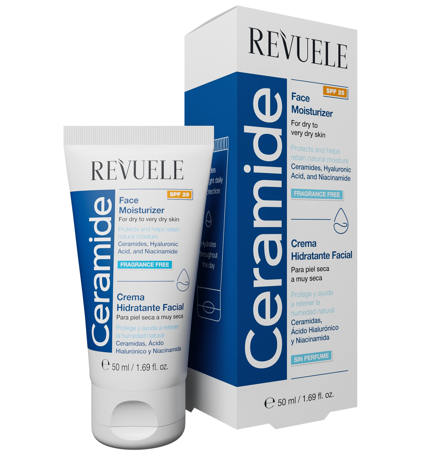 كريم مرطب مع واقي شمس spf٢٥ REVUELE CERAMIDE ٥٠ml