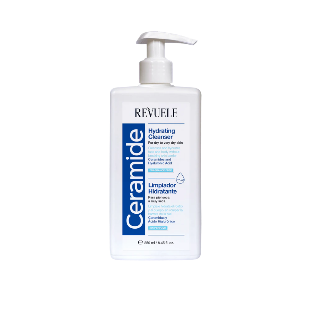 Revuele Ceramide Moisturizing cleanser with hyaluronic acid - Dry or very dry skin - 250ml | ريفويل غسول سيراميد للبشرة الجافة - 250 مل