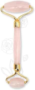 أسطوانة تدليك الوجه (Facial Roller) المصنوعة من حجر الكوارتز الوردي (Rose Quartz) من العلامة التجارية Easy Beauty