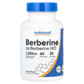 مكمل البربرين (Berberine as Berberine HCl) بتركيز 1200 ملجم لكل جرعة (600 ملجم للكبسولة الواحدة، والجرعة عبارة عن كبسولتين) من إنتاج شركة Nutricost
