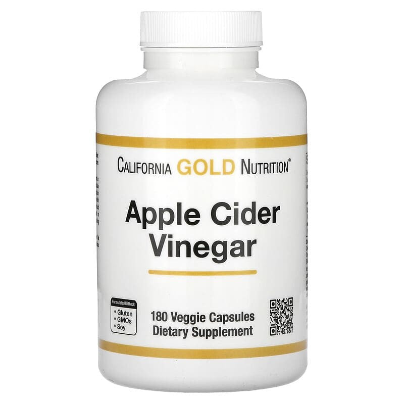 خل التفاح (Apple Cider Vinegar) من إنتاج شركة California Gold Nutrition، وتحتوي على 60 كبسولة نباتية.