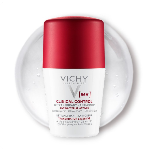 VICHY Clinical Control 96H Roll-On Deodorant - 50ml | فيشي مزيل تعرق 96رساعة رول اون - 50 مل