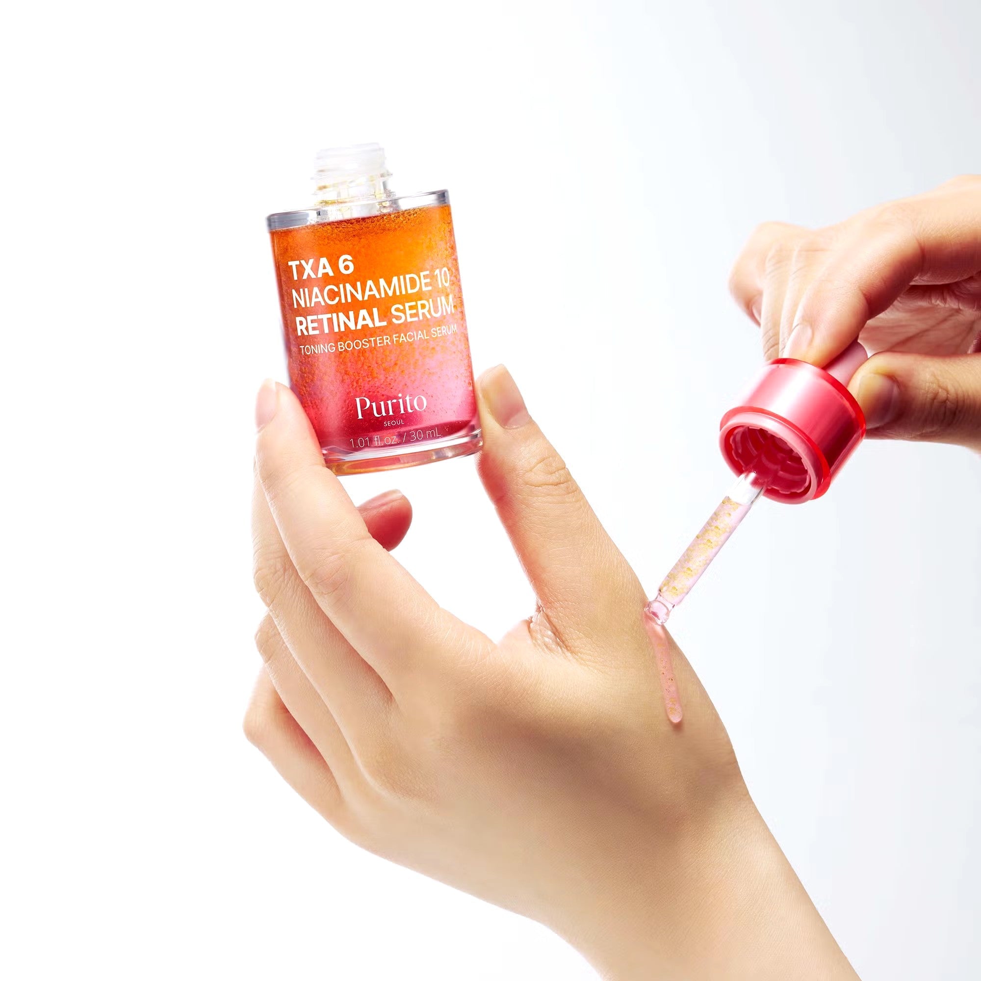 PURITO TXA 6 Niacinamide 10 Retinal Serum 30ml بوريتو سيروم النياسيناميد يفتح ويوحد لون البشرة