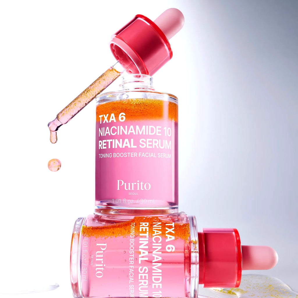 PURITO TXA 6 Niacinamide 10 Retinal Serum 30ml بوريتو سيروم النياسيناميد يفتح ويوحد لون البشرة