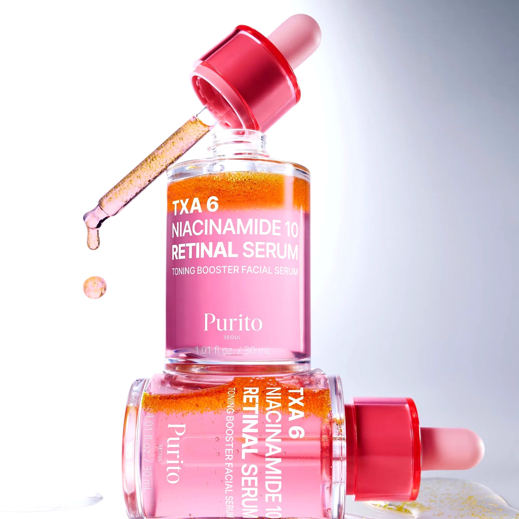 PURITO TXA 6 Niacinamide 10 Retinal Serum 30ml بوريتو سيروم النياسيناميد يفتح ويوحد لون البشرة