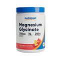 Nutricost Magnesium Glycinate (غليسينات المغنيسيوم) على شكل مسحوق (بودرة) بنكهة الفواكه (Fruit Punch) بوزن 250 غرام ويحتوي على 74 جرعة