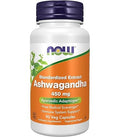مكمل Ashwagandha (أشواغاندا) من إنتاج شركة NOW Foods بتركيز 450 ملغ ويحتوي على 90 كبسولة نباتية