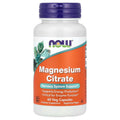 مكمل سترّات المغنيسيوم (Magnesium Citrate) من إنتاج شركة NOW Foods، وهي عبارة عن علبة تحتوي على 60 كبسولة نباتية
