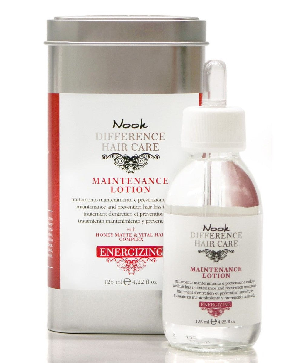 Nook Difference Hair Care - Energizing Maintenance Lotion، وهو لوشن مخصص للعناية بفروة الرأس ومقاومة تساقط الشعر