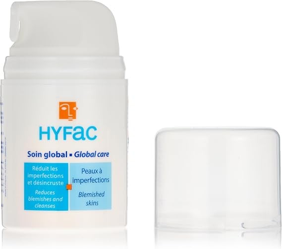 Hyfac Soin Global (العناية الشاملة من هيفاك)، وهو كريم مصمم خصيصًا للبشرة الدهنية والمعرضة لحب الشباب.