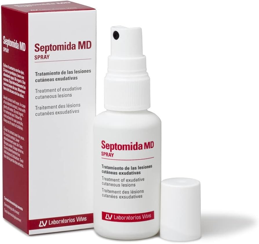 Septomida MD Spray، وهو عبارة عن بخاخ مخصص لعلاج الآفات الجلدية النضحية (الآفات المصحوبة بإفرازات وسوائل