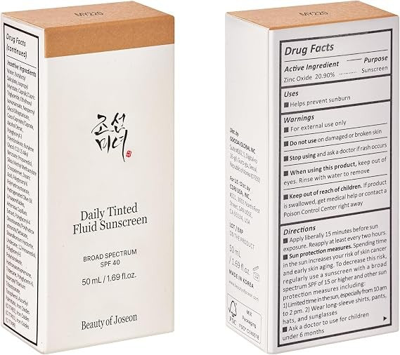 واقي الشمس السائل الملون اليومي (Daily Tinted Fluid Sunscreen) من ماركة بيوتي أوف جوسون (Beauty of Joseon)