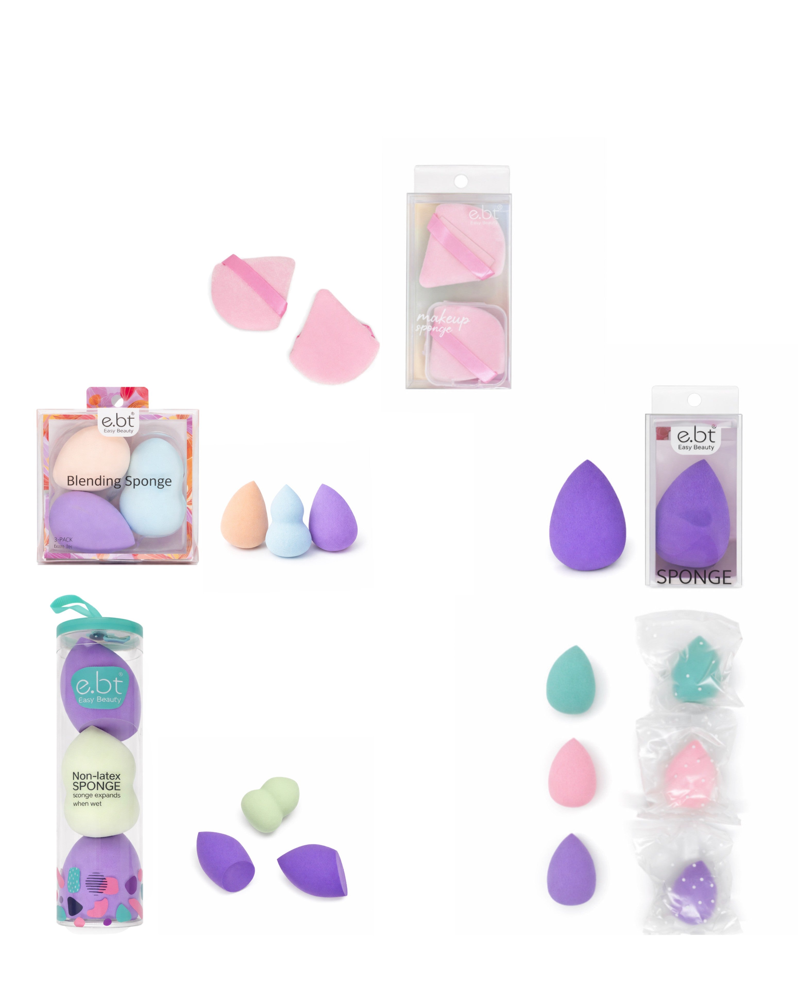 سيت إسفنجات دمج المكياج (ميني بيوتي بلندر) من ماركة Easy Beauty (e.b.t)
