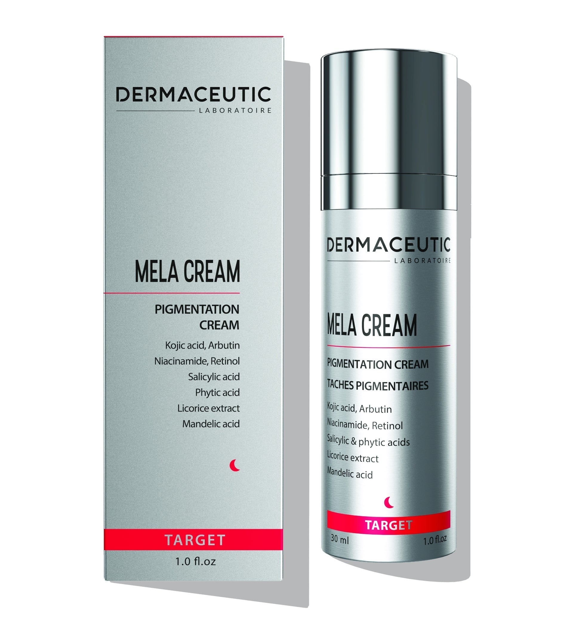 Dermaceutic Mela Cream، وهو كريم مخصص لعلاج التصبغات الجلدية