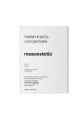 Mesoestetic Melan Tran3x Concentrate، وهو سيروم مركز ومكثف مصمم لعلاج التصبغات الجلدية، الكلف، آثار حب الشباب، وتوحيد لون البشرة