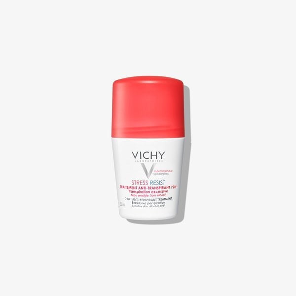 مزيل ومضاد تعرق طبي من شركة فيشي الفرنسية يُعرف باسم Vichy Stress Resist 72H Roll-On.