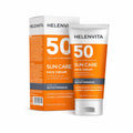 واقي شمس للوجه من ماركة Helenvita اليونانية، بعامل حماية عالي جداً SPF 50 ومقاوم لشيخوخة البشرة الضوئية.