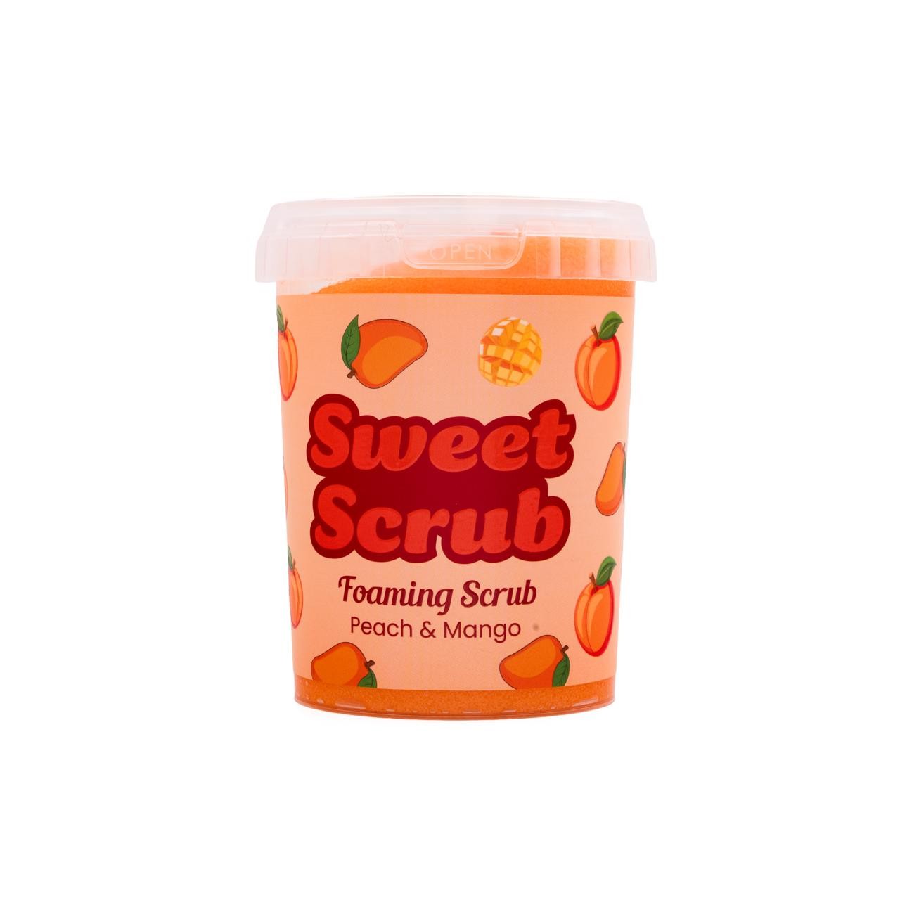 SWEET SCRUB FOAMING SCRUB PEACH & MANGO BODY SCRUB سكراب رغوي مقشر للجسم