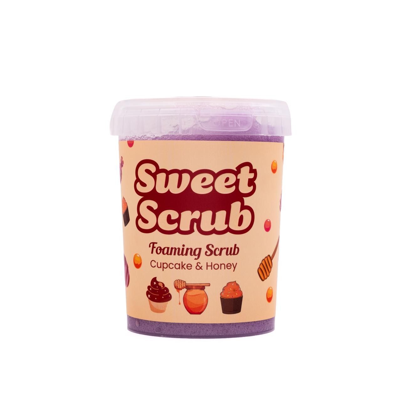 SWEET SCRUB FOAMING SCRUB CUPCAKE & HONEY BODY SCRUB سكراب رغوي مقشر للجسم