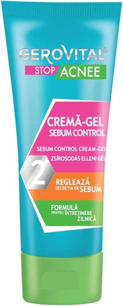 Gerovital Stop Acnee Sebum Control Crema-Gel، وهو كريم جل مخصص للعناية اليومية بالبشرة الدهنية، المختلطة والمعرضة لحب الشباب.