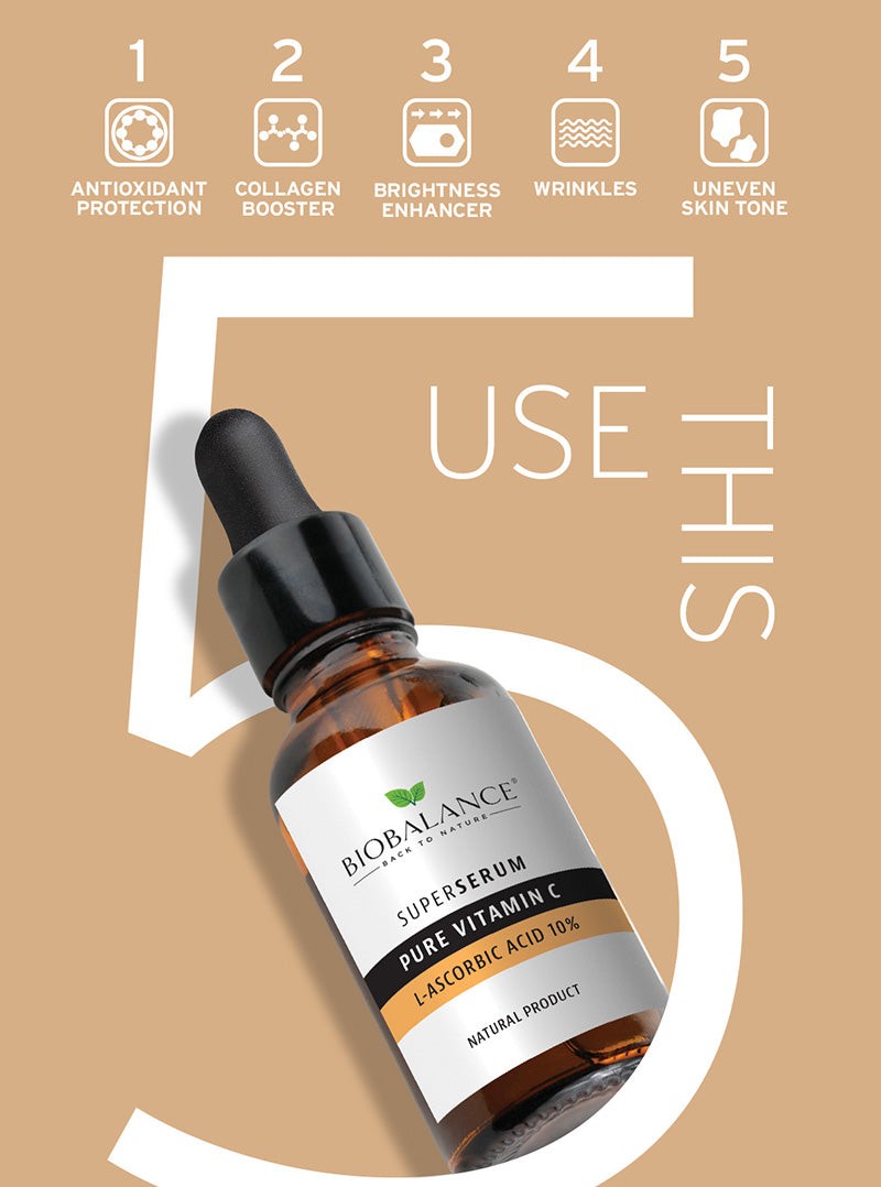 Bio Balance Super Serum Pure Vitamin C L-Ascorbic 10% | بايو بالانس سوبر سيروم فيتامين سي النقي 10%