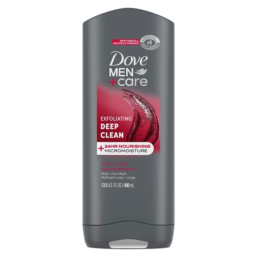 Dove Men+Care Deep Clean Body + Face Wash – 532ml | دوف مِن+كير ديب كلين غسول مقشر للتنظيف العميق للوجه والجسم للرجال – 532 مل