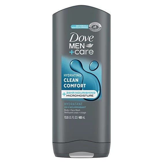 Dove Men+Care Clean Comfort Body + Face Wash – 532ml | دوف مِن+كير كلين كومفورت غسول مرطب ولطيف للوجه والجسم للرجال – 532 مل
