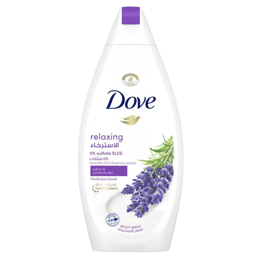 Dove Relaxing Jasmine & Coconut Milk Body Wash – 500ml | دوف ريلاكسينغ غسول جسم مرطب برائحة الياسمين وحليب جوز الهند للبشرة العادية والجافة – 500 مل