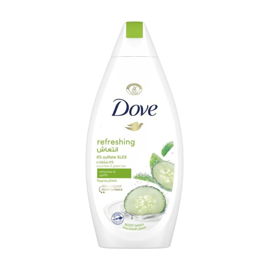 Dove Refreshing Cucumber & Green Tea Body Wash – 500ml | دوف غسول جسم منعش برائحة الخيار والشاي الأخضر للبشرة العادية – 500 مل
