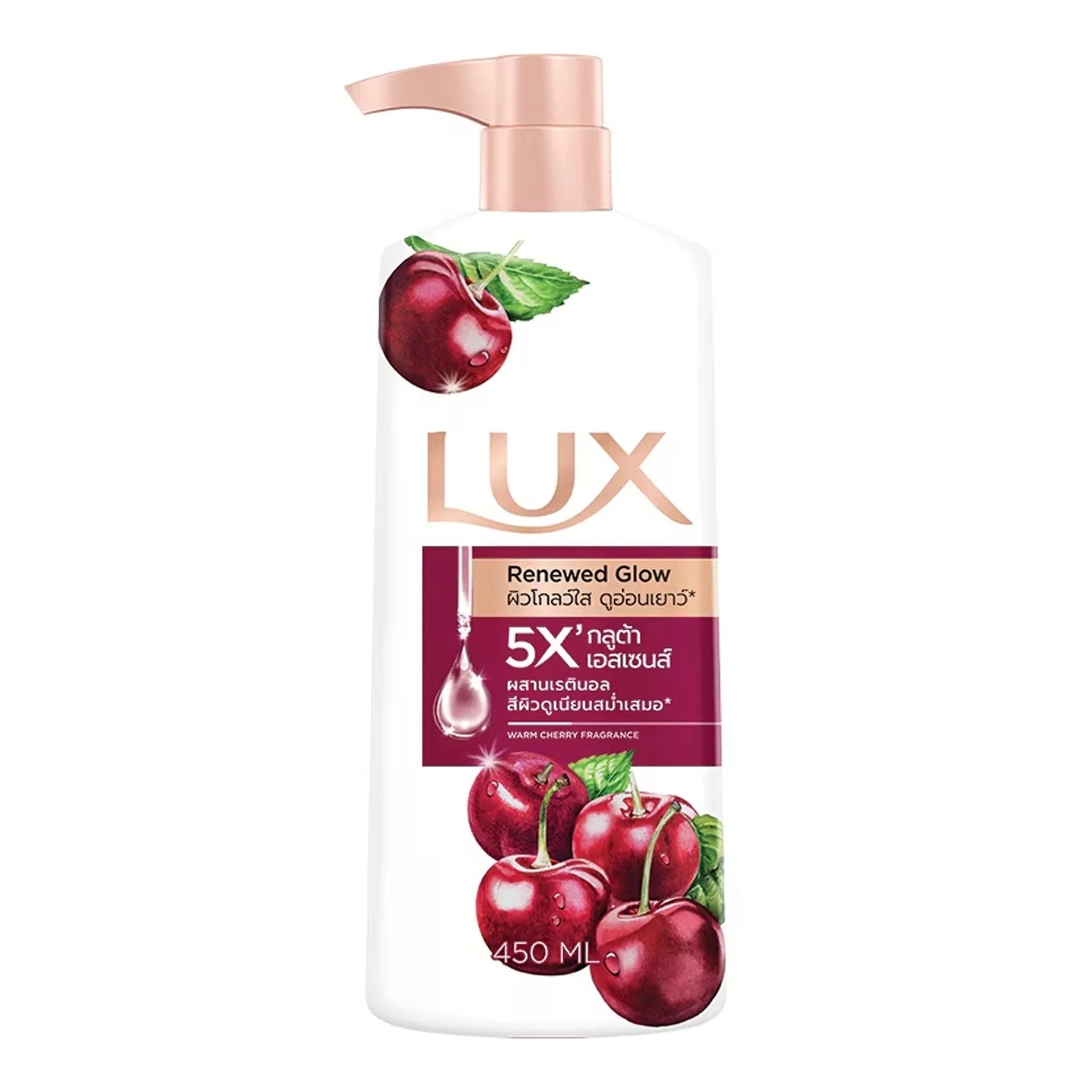 LUX Renewed Glow Sweet Cherry Body Wash – 450ml | لوكس غسول جسم لإشراقة البشرة برائحة الكرز – 450 مل