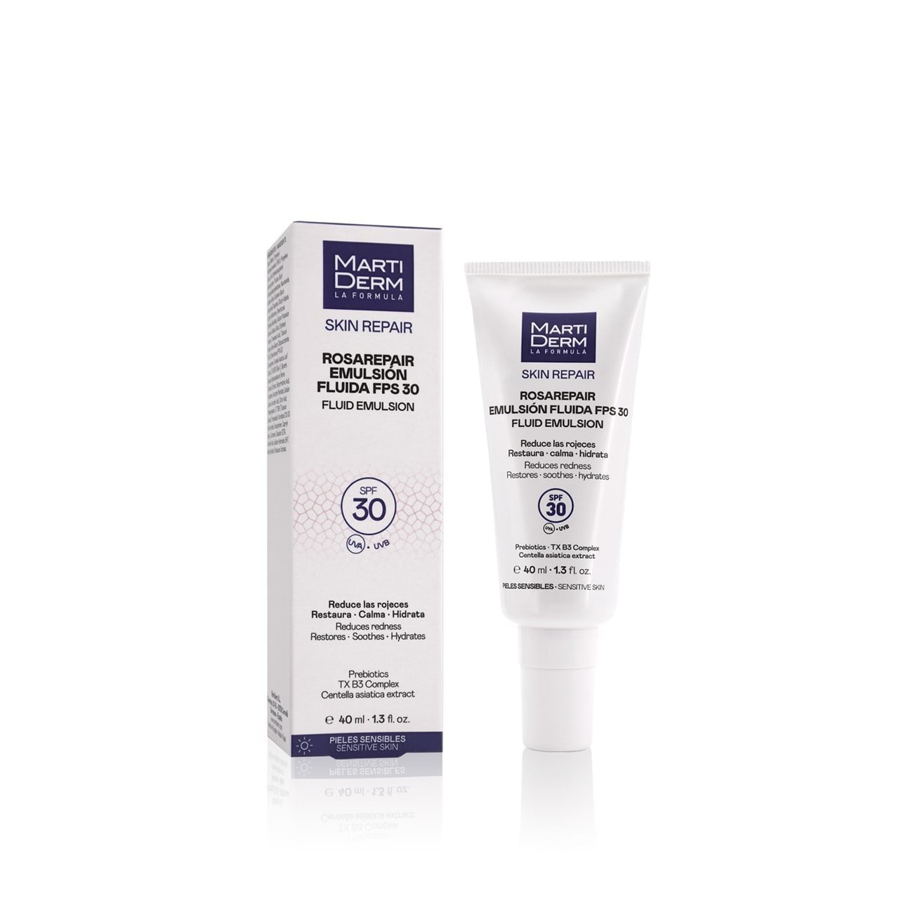 MartiDerm La Fórmula Skin Repair Rosarepair Fluid Emulsion SPF30 – 40ml | مارتي ديرم مستحلب مهدئ للاحمرار والروزاسيا مع حماية SPF30 – 40 مل