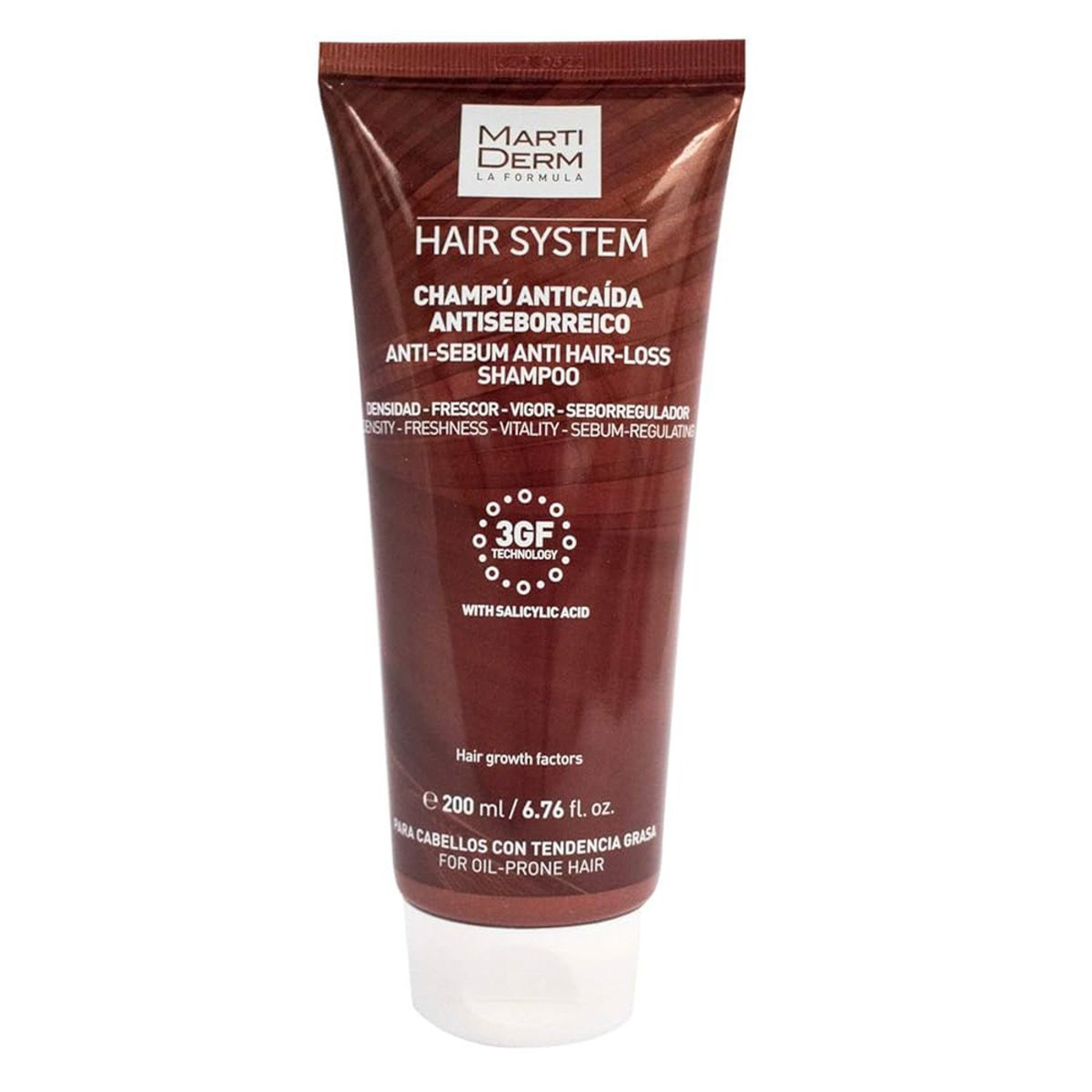 MartiDerm La Fórmula Hair System Anti-Sebum Anti Hair-Loss Shampoo – 200ml | مارتي ديرم شامبو لتنظيم دهون فروة الرأس وتقوية الشعر المتساقط – 200 مل
