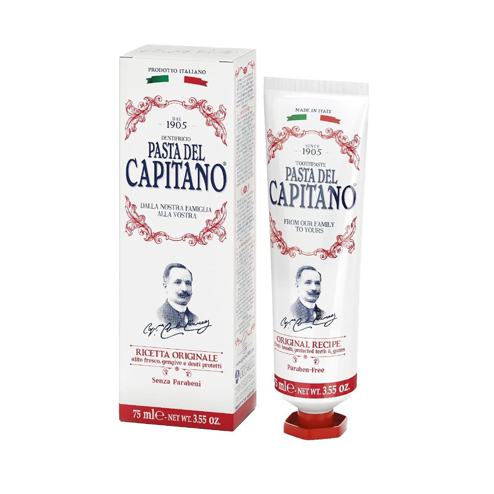 Pasta del Capitano 1905 Original Recipe Toothpaste – 75ml | باستا ديل كابيتانو معجون الوصفة الأصلية بالقرنفل والنعناع والقرفة – 75 مل