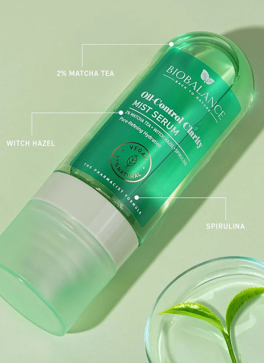 BIOBALANCE Oil-Control Clarity Mist Serum – 80ml | بيو بالانس سيروم بخاخ لتنظيم الدهون وتنقية المسام – 80 مل