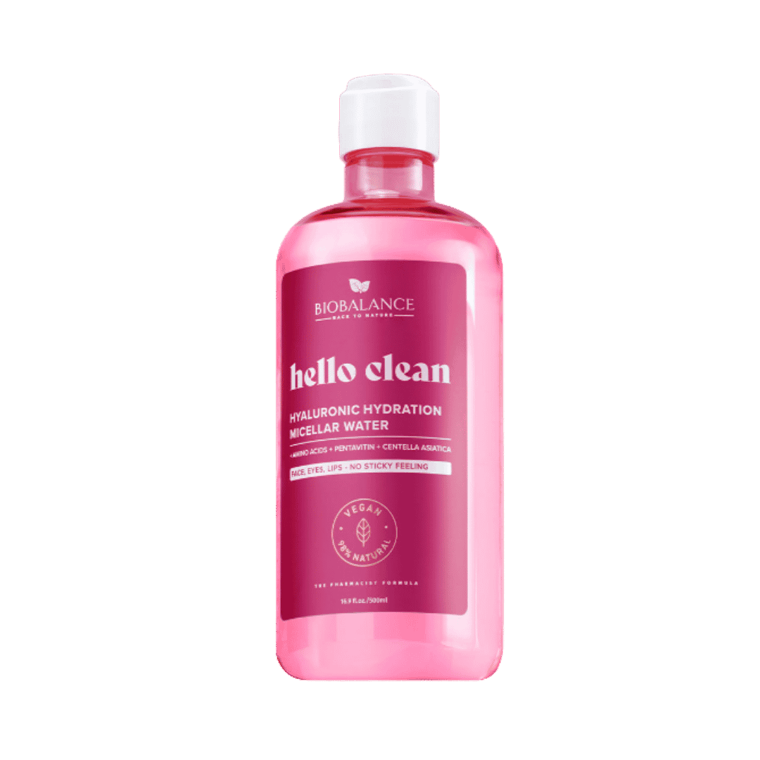 BIOBALANCE Hello Clean Hyaluronic Hydration Micellar Water – 500ml | بيو بالانس ماء ميسيلار بالهيالورونيك لتنظيف وترطيب البشرة – 500 مل
