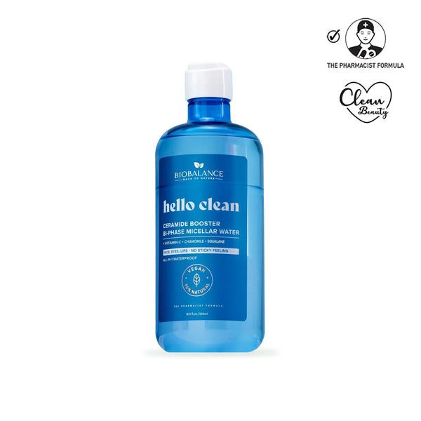 BIOBALANCE Hello Clean Niacinamide Clarity Micellar Water – 500ml | بيو بالانس ماء ميسيلار بالنياسيناميد لتنقية البشرة وتنظيم الدهون – 500 مل