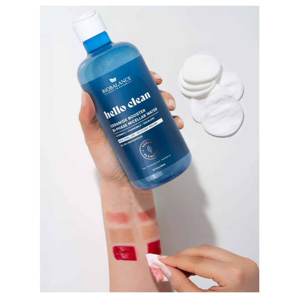 BIOBALANCE Hello Clean Niacinamide Clarity Micellar Water – 500ml | بيو بالانس ماء ميسيلار بالنياسيناميد لتنقية البشرة وتنظيم الدهون – 500 مل