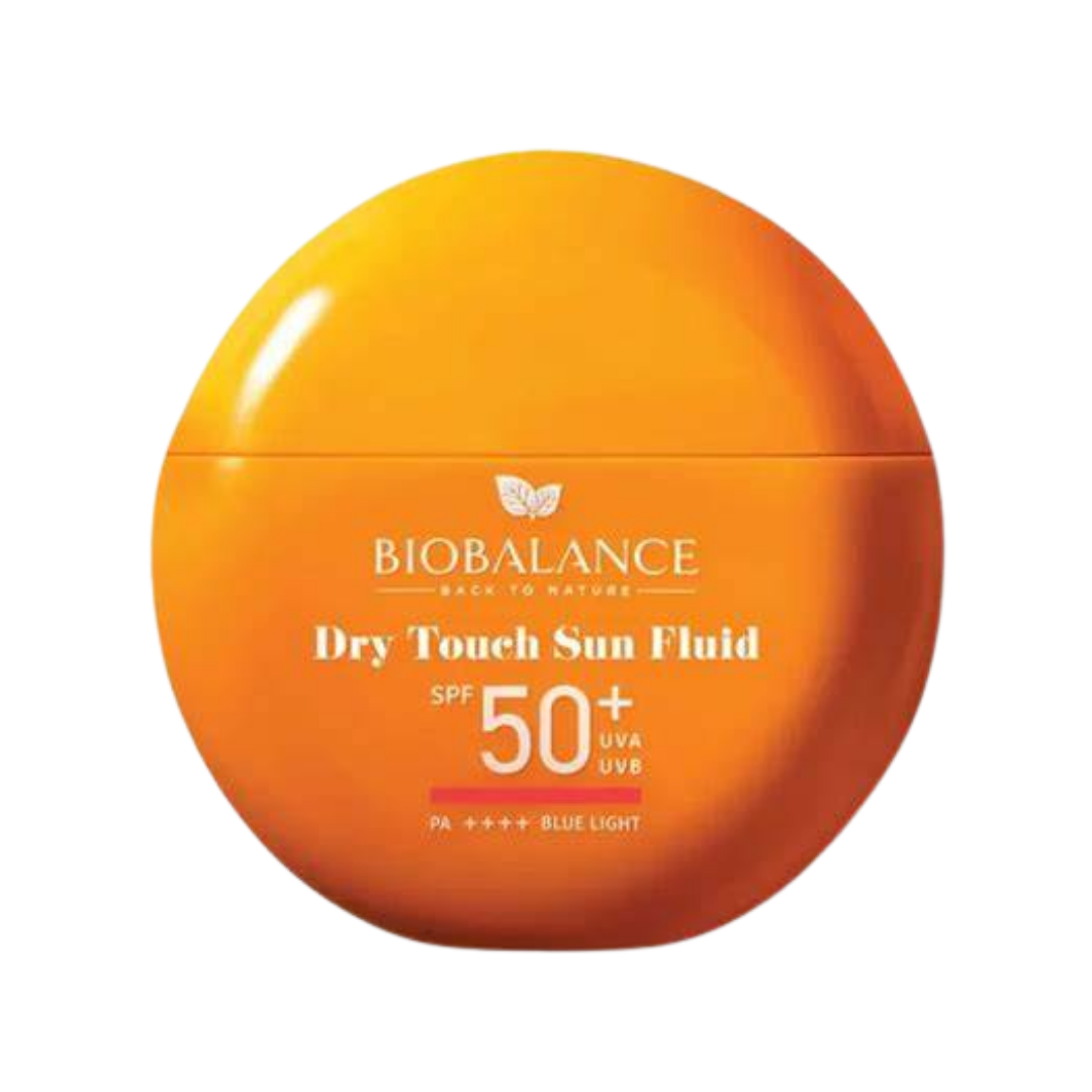 BIOBALANCE Dry Touch Sun Fluid SPF50+ PA++++ – 40ml | بيو بالانس واقي شمس سائل بلمسة جافة للبشرة الدهنية والمعرضة للحبوب SPF50+ – 40 مل