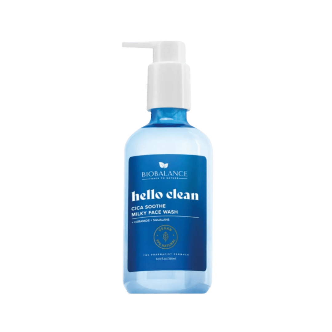 BIOBALANCE Hello Clean Cica Soothe Milky Face Wash – 250ml | بيو بالانس غسول حليبي بالسيكا لتهدئة وترطيب البشرة الجافة والحساسة – 250 مل