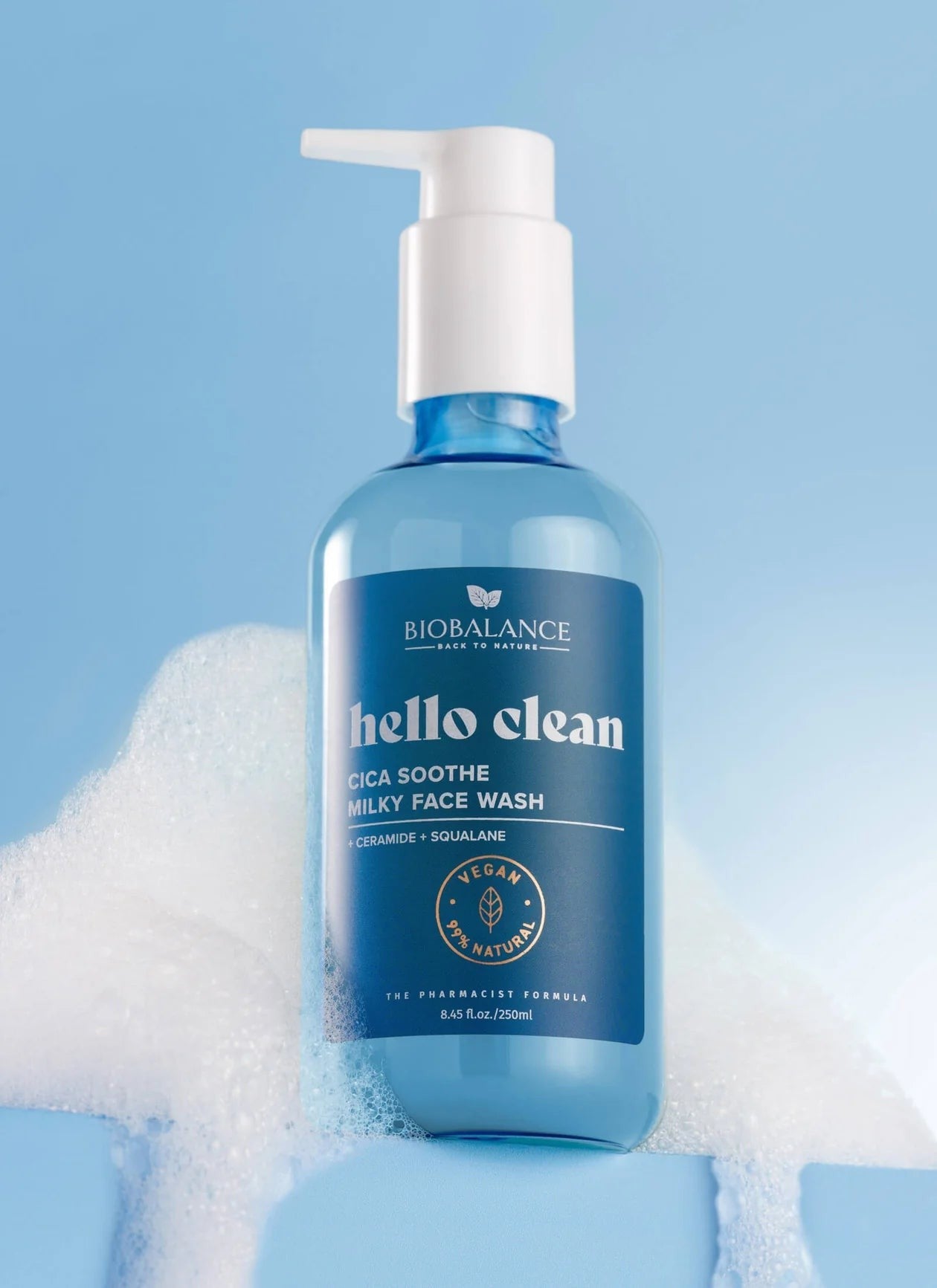 BIOBALANCE Hello Clean Cica Soothe Milky Face Wash – 250ml | بيو بالانس غسول حليبي بالسيكا لتهدئة وترطيب البشرة الجافة والحساسة – 250 مل