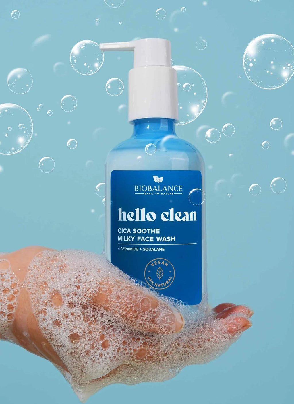 BIOBALANCE Hello Clean Cica Soothe Milky Face Wash – 250ml | بيو بالانس غسول حليبي بالسيكا لتهدئة وترطيب البشرة الجافة والحساسة – 250 مل