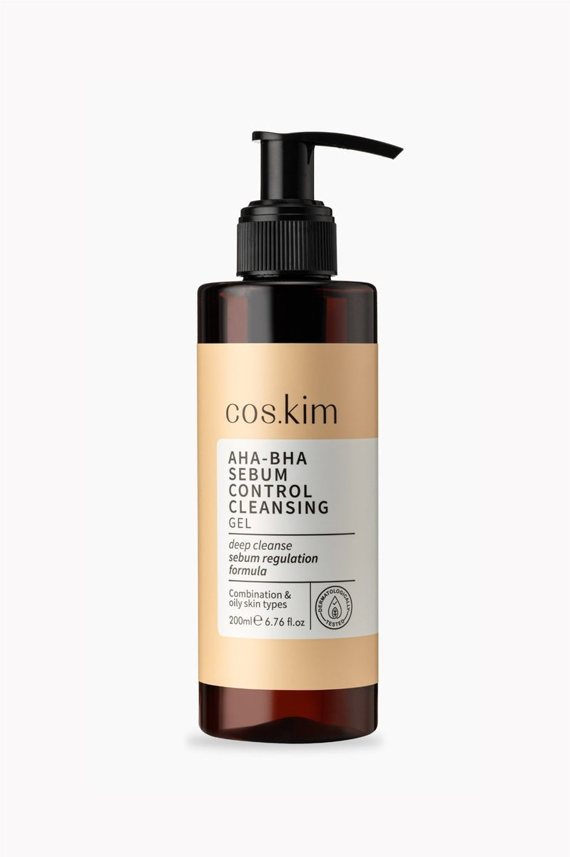 COS.KIM AHA-BHA Sebum Control Cleansing Gel – 200ml | كوس كيم جل غسول للتحكم بالدهون وتنظيف المسام – 200 مل